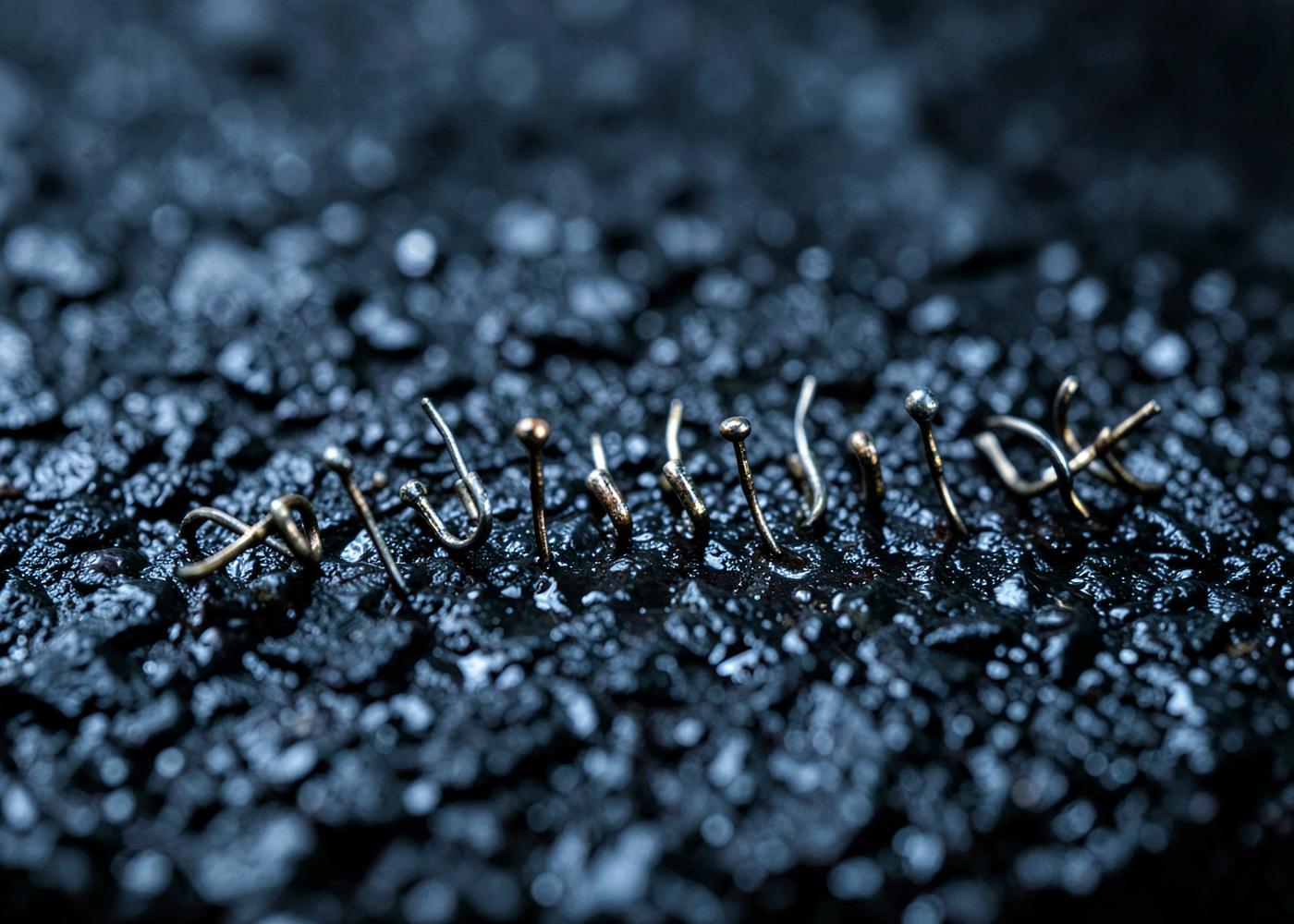 Macro view of micro jigheads and small soft plastic lures